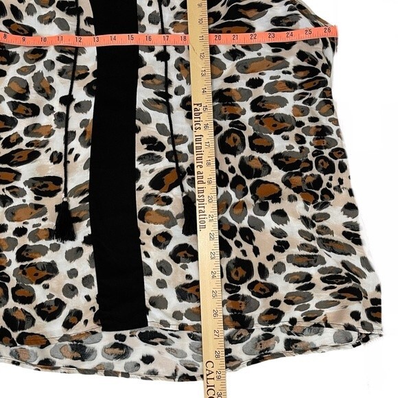 Unique Spectrum Leopard Print Sleeveless Top Tassels Soft V-Neck Lightweight 3X - Picture 9 of 10